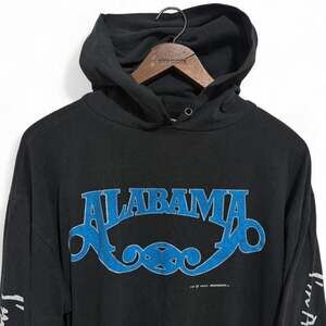 Vintage 1980 Alabama Band Country Music Hooded Long Sleeve T-Shirt XL